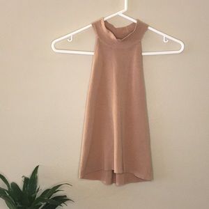 Forever 21 Tan Crossback Halter Tank